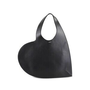 Coperni Double Heart Handbag In Smooth Black Leather - NWT